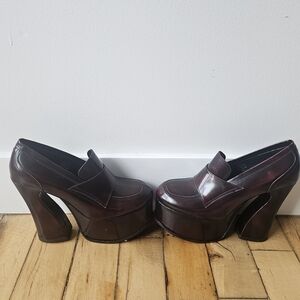 Jeffrey Campbell Burgundy Platform Heels